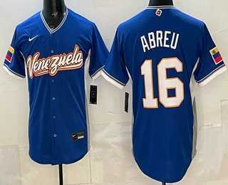 Men's Venezuela #16 Wilyer Abreu Blue 2026 World Baseball Classic Cool Base Jersey,We sell and wholesale Men's Venezuela #16 Wilyer Abreu Blue 2026 World Baseball Classic Cool Base Jersey on line form chian!