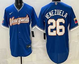 Men's Venezuela #26 Campeones Blue 2026 World Baseball Classic Cool Base Jersey,We sell and wholesale Men's Venezuela #26 Campeones Blue 2026 World Baseball Classic Cool Base Jersey on line form chian!