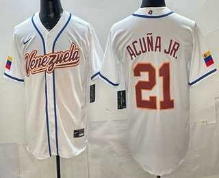 Men's Venezuela #21 Ronald Acuna Jr White 2026 World Baseball Classic Cool Base Jersey,We sell and wholesale Men's Venezuela #21 Ronald Acuna Jr White 2026 World Baseball Classic Cool Base Jersey on line form chian!