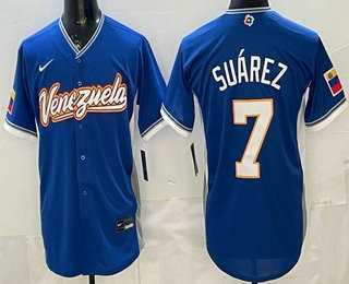 Men's Venezuela #7 Eugenio Suarez Blue 2026 World Baseball Classic Cool Base Jersey,We sell and wholesale Men's Venezuela #7 Eugenio Suarez Blue 2026 World Baseball Classic Cool Base Jersey on line form chian!