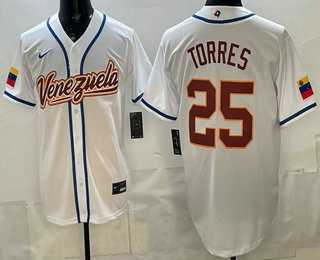 Men's Venezuela #25 Gleyber Torres White 2026 World Baseball Classic Cool Base Jersey,We sell and wholesale Men's Venezuela #25 Gleyber Torres White 2026 World Baseball Classic Cool Base Jersey on line form chian!