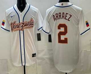 Men's Venezuela #2 Luis Arraez White 2026 World Baseball Classic Cool Base Jersey,We sell and wholesale Men's Venezuela #2 Luis Arraez White 2026 World Baseball Classic Cool Base Jersey on line form chian!