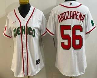 Women's Mexico #56 Randy Arozarena White 2026 World Baseball Classic Cool Base Jersey,We sell and wholesale Women's Mexico #56 Randy Arozarena White 2026 World Baseball Classic Cool Base Jersey on line form chian!