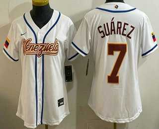 Women's Venezuela #7 Eugenio Suarez White 2026 World Baseball Classic Cool Base Jersey,We sell and wholesale Women's Venezuela #7 Eugenio Suarez White 2026 World Baseball Classic Cool Base Jersey on line form chian!