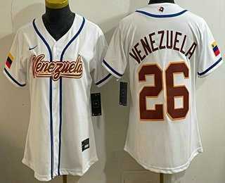 Women's Venezuela #26 Venezuela White 2026 World Baseball Classic Cool Base Jersey,We sell and wholesale Women's Venezuela #26 Venezuela White 2026 World Baseball Classic Cool Base Jersey on line form chian!