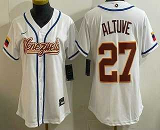 Women's Venezuela #27 Jose Altuve White 2026 World Baseball Classic Cool Base Jersey,We sell and wholesale Women's Venezuela #27 Jose Altuve White 2026 World Baseball Classic Cool Base Jersey on line form chian!