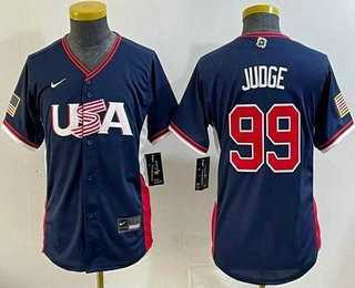 Youth USA #99 Aaron Judge Navy 2026 World Baseball Classic Cool Base Jersey,We sell and wholesale Youth USA #99 Aaron Judge Navy 2026 World Baseball Classic Cool Base Jersey on line form chian!