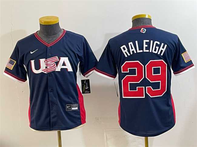 Youth USA Baseball #29 Cal Raleigh Navy 2026 World Baseball Classic Stadium Stitched Baseball Jersey,We sell and wholesale Youth USA Baseball #29 Cal Raleigh Navy 2026 World Baseball Classic Stadium Stitched Baseball Jersey on line form chian!