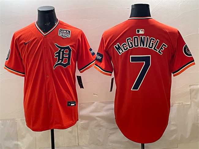 Men's Detroit Tigers #7 Kevin McGonigle Orange 2026 Alternate With Meijer Patch & USA 250' Patch Vapor Premier Limited Stitched Jersey Dzhi,We sell and wholesale Men's Detroit Tigers #7 Kevin McGonigle Orange 2026 Alternate With Meijer Patch & USA 250' Patch Vapor Premier Limited Stitched Jersey Dzhi on line form chian!