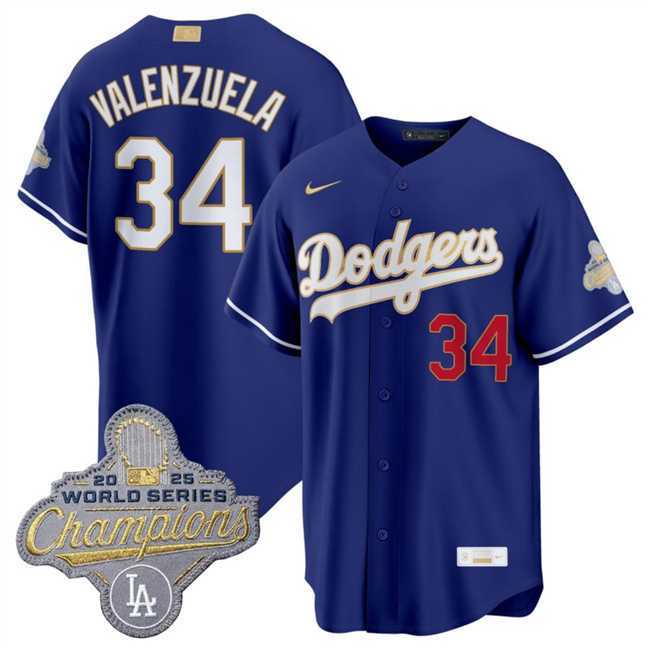 Men's Los Angeles Dodgers #34 Fernando Valenzuela Royal 2026 Alternate Gold Collection Stadium Stitched Jersey Dzhi,We sell and wholesale Men's Los Angeles Dodgers #34 Fernando Valenzuela Royal 2026 Alternate Gold Collection Stadium Stitched Jersey Dzhi on line form chian!