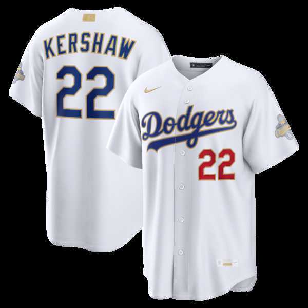 Men's Los Angeles Dodgers #22 Clayton Kershaw Nike White 2026 Gold Collection Stadium Jersey Dzhi,We sell and wholesale Men's Los Angeles Dodgers #22 Clayton Kershaw Nike White 2026 Gold Collection Stadium Jersey Dzhi on line form chian!