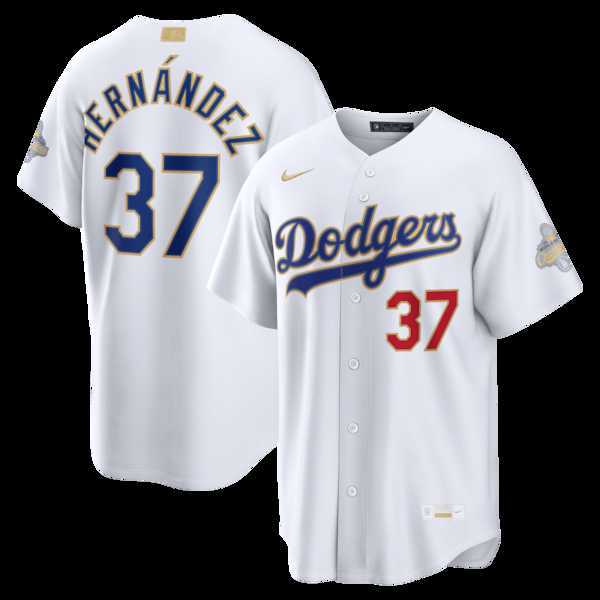 Men's Los Angeles Dodgers #37 Teoscar Hernandez Nike White 2026 Gold Collection Stadium Jersey Dzhi,We sell and wholesale Men's Los Angeles Dodgers #37 Teoscar Hernandez Nike White 2026 Gold Collection Stadium Jersey Dzhi on line form chian!