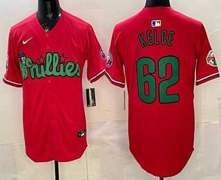 Men's Philadelphia Phillies #62 Jason Kelce Red Limited Stitched Jersey Dzhi,We sell and wholesale Men's Philadelphia Phillies #62 Jason Kelce Red Limited Stitched Jersey Dzhi on line form chian!