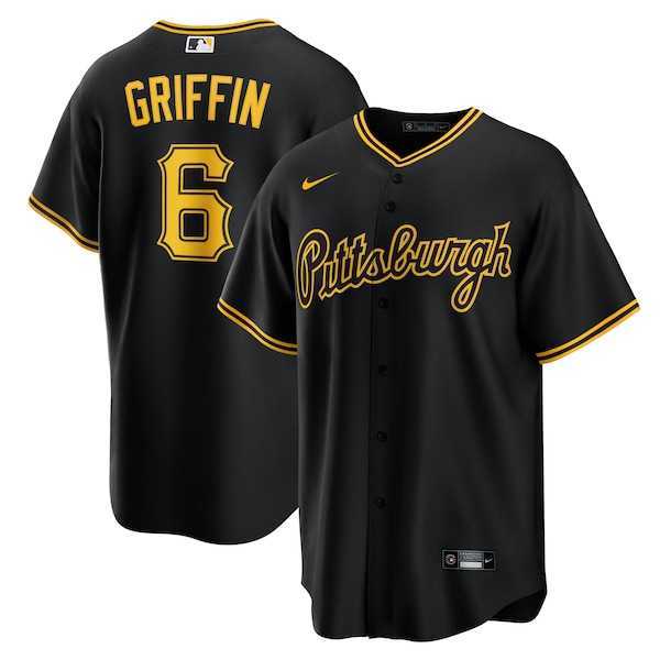 Men's Pittsburgh Pirates #6 Konnor Griffin Nike Black Alternate Replica Jersey Dzhi,We sell and wholesale Men's Pittsburgh Pirates #6 Konnor Griffin Nike Black Alternate Replica Jersey Dzhi on line form chian!