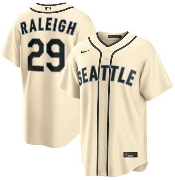Men's Seattle Mariners #29 Cal Raleigh Cream Alternate Stitched Jersey Dzhi,We sell and wholesale Men's Seattle Mariners #29 Cal Raleigh Cream Alternate Stitched Jersey Dzhi on line form chian!