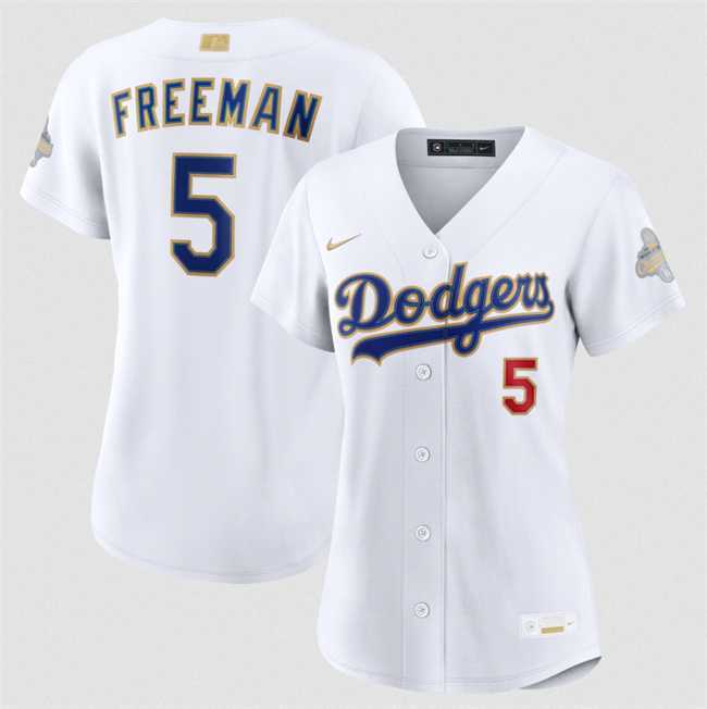 Women's Los Angeles Dodgers #5 Freddie Freeman White 2026 Gold Collection Stadium Stitched Jersey Dzhi,We sell and wholesale Women's Los Angeles Dodgers #5 Freddie Freeman White 2026 Gold Collection Stadium Stitched Jersey Dzhi on line form chian!