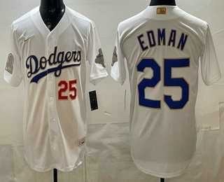 Men's Los Angeles Dodgers #25 Tommy Edman White 2026 Gold Back To Back World Champions Collection Stadium Jersey,We sell and wholesale Men's Los Angeles Dodgers #25 Tommy Edman White 2026 Gold Back To Back World Champions Collection Stadium Jersey on line form chian!