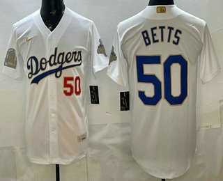 Men's Los Angeles Dodgers #50 Mookie Betts White Gold World Series Champions Collection Limited Jersey,We sell and wholesale Men's Los Angeles Dodgers #50 Mookie Betts White Gold World Series Champions Collection Limited Jersey on line form chian!