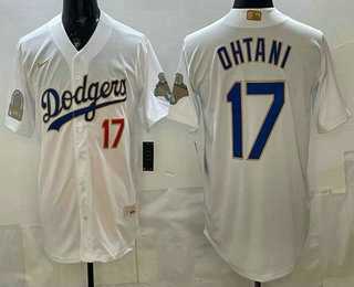 Men's Los Angeles Dodgers #17 Shohei Ohtani White Gold World Series Champions Collection Limited Jersey,We sell and wholesale Men's Los Angeles Dodgers #17 Shohei Ohtani White Gold World Series Champions Collection Limited Jersey on line form chian!