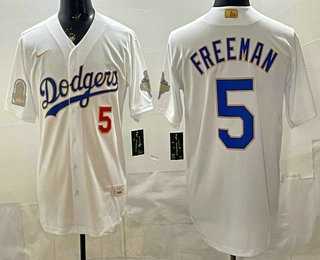 Men's Los Angeles Dodgers #5 Freddie Freeman White Gold World Series Champions Collection Limited Jersey,We sell and wholesale Men's Los Angeles Dodgers #5 Freddie Freeman White Gold World Series Champions Collection Limited Jersey on line form chian!