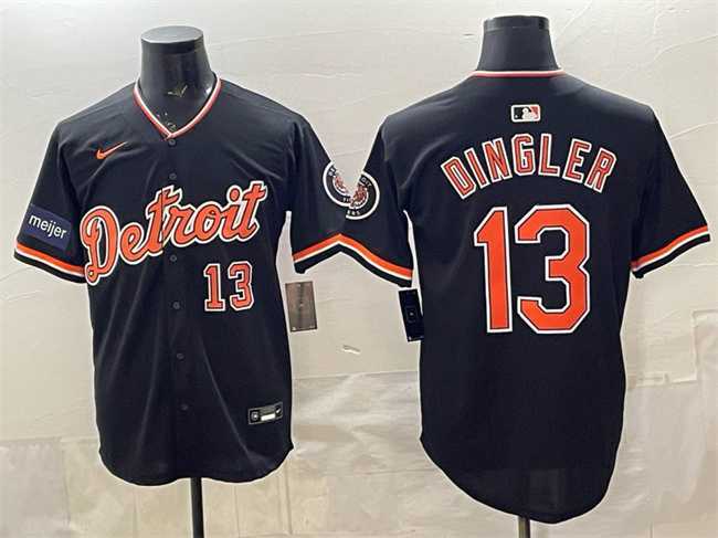 Men's Detroit Tigers #13 Dillon Dingler Black 2026 Meijer Patch Alternate Vapor Premier Limited Stitched Jersey,We sell and wholesale Men's Detroit Tigers #13 Dillon Dingler Black 2026 Meijer Patch Alternate Vapor Premier Limited Stitched Jersey on line form chian!