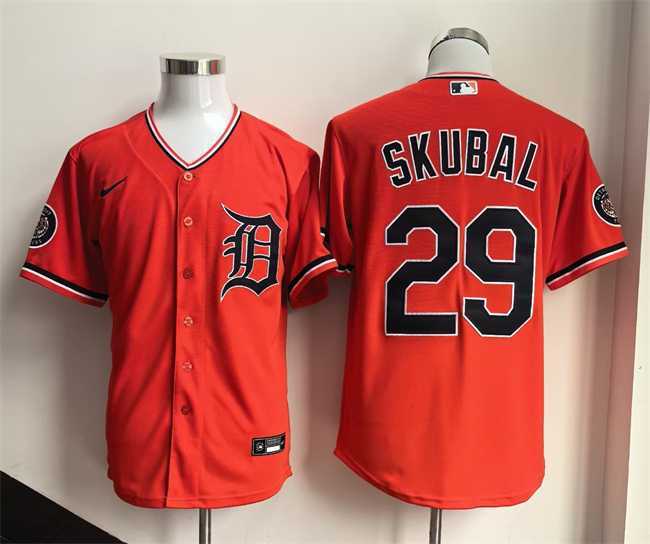 Men's Detroit Tigers #29 Tarik Skubal Orange 2026 Alternate Stitched Jersey,We sell and wholesale Men's Detroit Tigers #29 Tarik Skubal Orange 2026 Alternate Stitched Jersey on line form chian!