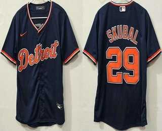 Men's Detroit Tigers #29 Tarik Skubal Navy Cool Base Jersey,We sell and wholesale Men's Detroit Tigers #29 Tarik Skubal Navy Cool Base Jersey on line form chian!