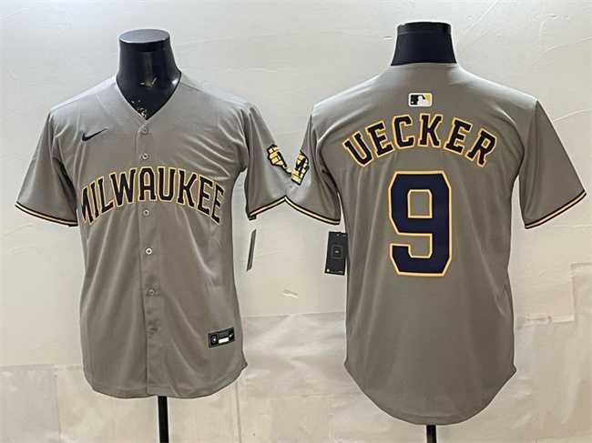 Men's Milwaukee Brewers #9 Bob Uecker Grey Home Limited Stitched Jersey,We sell and wholesale Men's Milwaukee Brewers #9 Bob Uecker Grey Home Limited Stitched Jersey on line form chian!