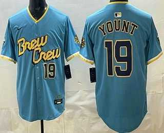 Men's Milwaukee Brewers #19 Robin Yount Powder Blue Limited Jersey,We sell and wholesale Men's Milwaukee Brewers #19 Robin Yount Powder Blue Limited Jersey on line form chian!