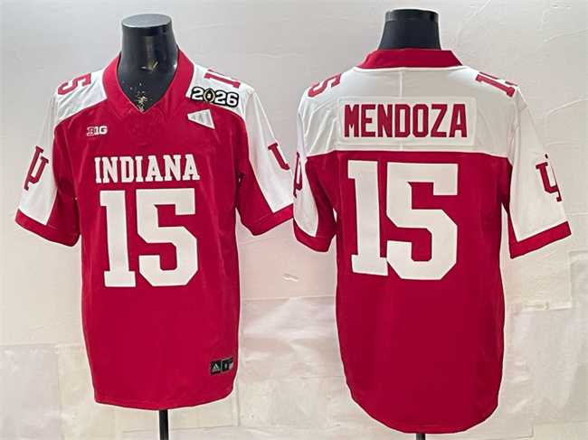 Men's Indiana Hoosiers #15 Fernando Mendoza Red Alternate F.U.S.E. 2026 Patch Stitched Jersey,We sell and wholesale Men's Indiana Hoosiers #15 Fernando Mendoza Red Alternate F.U.S.E. 2026 Patch Stitched Jersey on line form chian!