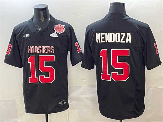 Mens Indiana Hoosiers #15 Fernando Mendoza Black F.U.S.E. 2025 National Champions Patch Stitched Jersey,We sell and wholesale Mens Indiana Hoosiers #15 Fernando Mendoza Black F.U.S.E. 2025 National Champions Patch Stitched Jersey on line form chian!