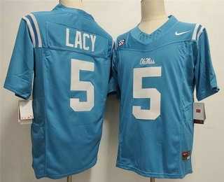 Men's Ole Miss Rebels #5 Kewan Lacy Limited Light Blue FUSE College Jersey,We sell and wholesale Men's Ole Miss Rebels #5 Kewan Lacy Limited Light Blue FUSE College Jersey on line form chian!