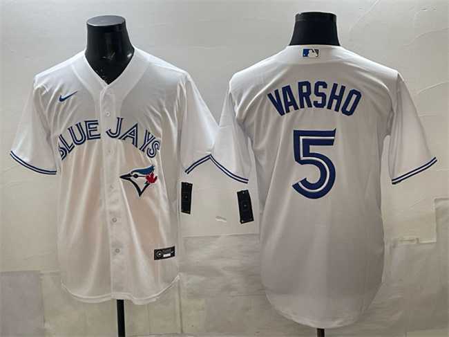 Men's Toronto Blue Jays #5 Daulton Varsho White 2025 Cool Base Stitched Jersey,We sell and wholesale Men's Toronto Blue Jays #5 Daulton Varsho White 2025 Cool Base Stitched Jersey on line form chian!