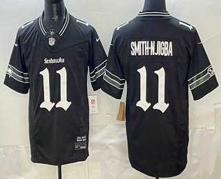 Men's Seattle Seahawks #11 Jaxon Smith Njigba Black 2025 FUSE Gothic Rain City Shadows Edition Vapor Limited Jersey Dzhi,We sell and wholesale Men's Seattle Seahawks #11 Jaxon Smith Njigba Black 2025 FUSE Gothic Rain City Shadows Edition Vapor Limited Jersey Dzhi on line form chian!