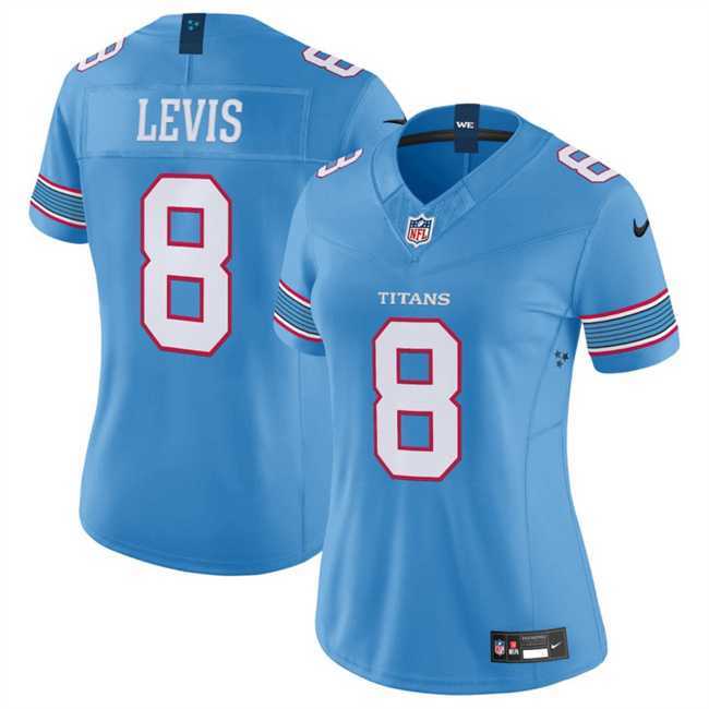 Women's Tennessee Titans #8 Will Levis Light Blue 2026 F.U.S.E. Vapor Limited Stitched Jersey Dzhi,We sell and wholesale Women's Tennessee Titans #8 Will Levis Light Blue 2026 F.U.S.E. Vapor Limited Stitched Jersey Dzhi on line form chian!