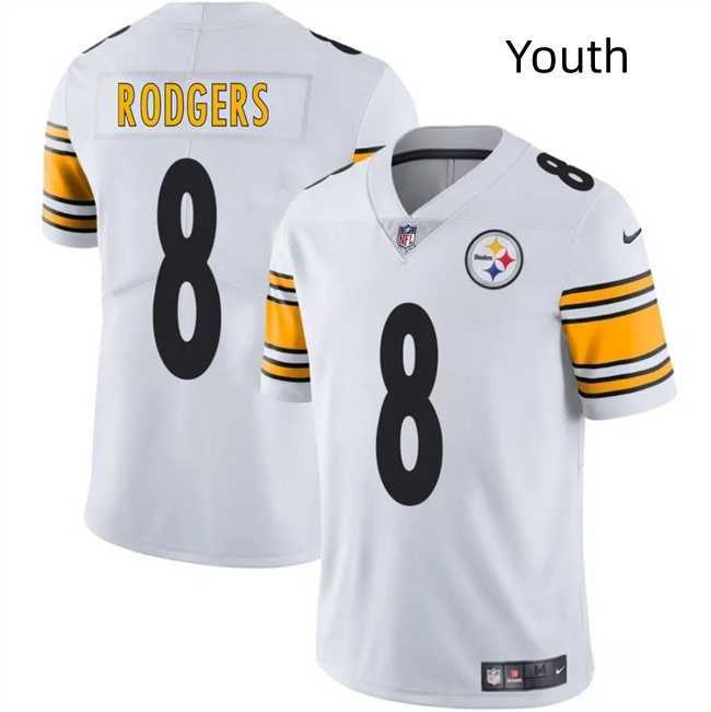 Youth Pittsburgh Steelers #8 Aaron Rodgers White 2025 Vapor Limited Stitched Jersey Dzhi,We sell and wholesale Youth Pittsburgh Steelers #8 Aaron Rodgers White 2025 Vapor Limited Stitched Jersey Dzhi on line form chian!