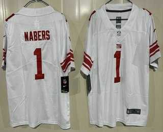 Youth New York Giants #1 Malik Nabers Limited White Vapor Jersey,We sell and wholesale Youth New York Giants #1 Malik Nabers Limited White Vapor Jersey on line form chian!