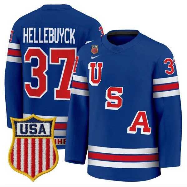 Men's USA #37 Connor Hellebuyck Home Blue 2026 Olympic Jersey Dzhi,We sell and wholesale Men's USA #37 Connor Hellebuyck Home Blue 2026 Olympic Jersey Dzhi on line form chian!