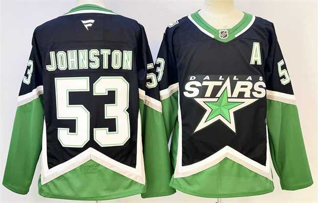 Men's Dallas Stars #53 Wyatt Johnston Black 2025-26 With A Patch Alternate Stitched Jersey,We sell and wholesale Men's Dallas Stars #53 Wyatt Johnston Black 2025-26 With A Patch Alternate Stitched Jersey on line form chian!