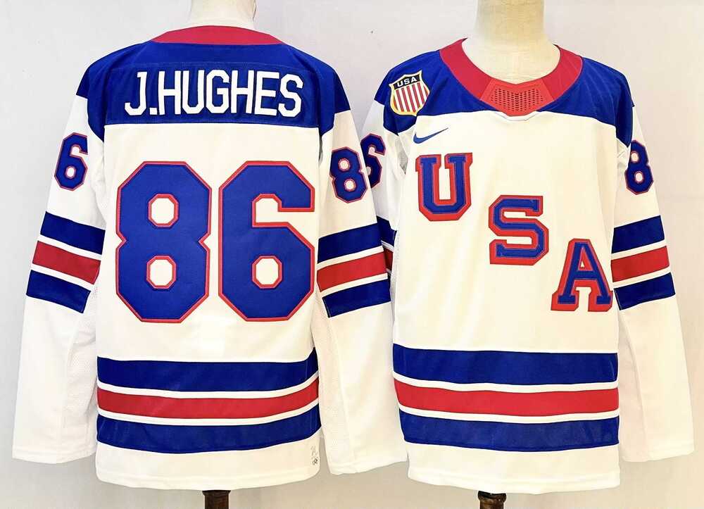 Men's USA #86 Jack Hughes White 2025-2026 Stitched Jersey,We sell and wholesale Men's USA #86 Jack Hughes White 2025-2026 Stitched Jersey on line form chian!