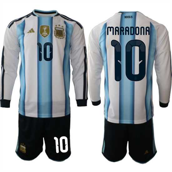 Men's Argentina #10 MARADONA Long Sleeve National Team FIFA x World Cup 2026 Home White On Field Jersey,We sell and wholesale Men's Argentina #10 MARADONA Long Sleeve National Team FIFA x World Cup 2026 Home White On Field Jersey on line form chian!