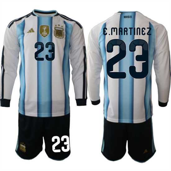 Men's Argentina #23 E.MARTINEZ Long Sleeve National Team FIFA x World Cup 2026 Home White On Field Jersey,We sell and wholesale Men's Argentina #23 E.MARTINEZ Long Sleeve National Team FIFA x World Cup 2026 Home White On Field Jersey on line form chian!