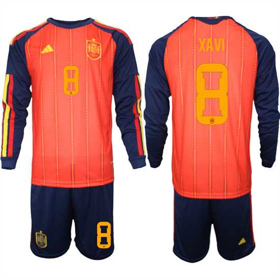 Men's Spain #8 XAVI National Team FIFA x World Cup 2026 Long Sleeve Home Red On Field Jerseys,We sell and wholesale Men's Spain #8 XAVI National Team FIFA x World Cup 2026 Long Sleeve Home Red On Field Jerseys on line form chian!