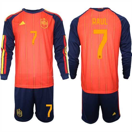 Men's Spain #7 RAUL National Team FIFA x World Cup 2026 Long Sleeve Home Red On Field Jerseys,We sell and wholesale Men's Spain #7 RAUL National Team FIFA x World Cup 2026 Long Sleeve Home Red On Field Jerseys on line form chian!