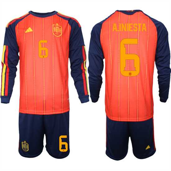 Men's Spain #6 A.INIESTA National Team FIFA x World Cup 2026 Long Sleeve Home Red On Field Jerseys,We sell and wholesale Men's Spain #6 A.INIESTA National Team FIFA x World Cup 2026 Long Sleeve Home Red On Field Jerseys on line form chian!