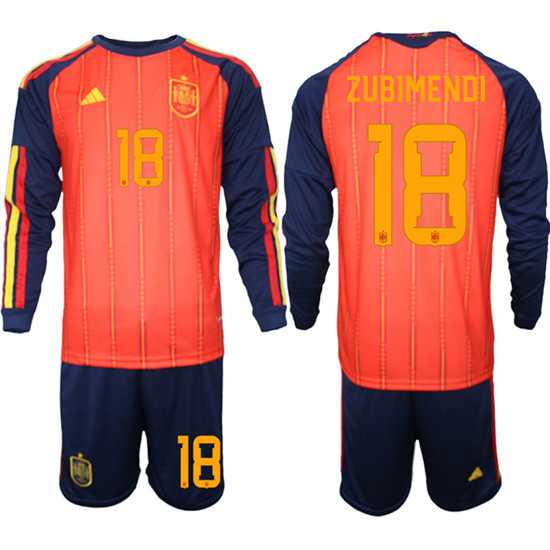 Men's Spain #18 ZUBIMENDI National Team FIFA x World Cup 2026 Long Sleeve Home Red On Field Jerseys,We sell and wholesale Men's Spain #18 ZUBIMENDI National Team FIFA x World Cup 2026 Long Sleeve Home Red On Field Jerseys on line form chian!