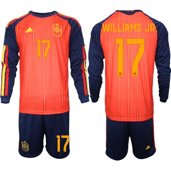 Men's Spain #17 WILLIAMS JR. National Team FIFA x World Cup 2026 Long Sleeve Home Red On Field Jerseys,We sell and wholesale Men's Spain #17 WILLIAMS JR. National Team FIFA x World Cup 2026 Long Sleeve Home Red On Field Jerseys on line form chian!