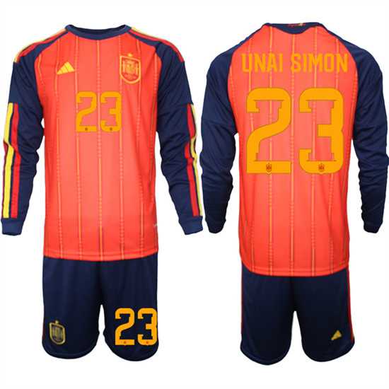 Men's Spain #23 UNAI SIMON National Team FIFA x World Cup 2026 Long Sleeve Home Red On Field Jerseys,We sell and wholesale Men's Spain #23 UNAI SIMON National Team FIFA x World Cup 2026 Long Sleeve Home Red On Field Jerseys on line form chian!