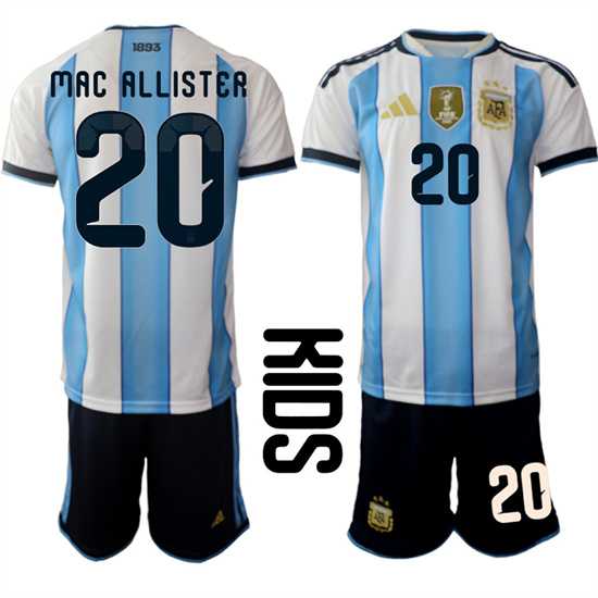 Youth Argentina #20 MAC ALLISTER National Team FIFA x World Cup 2026 Home White On Field Kids Jersey,We sell and wholesale Youth Argentina #20 MAC ALLISTER National Team FIFA x World Cup 2026 Home White On Field Kids Jersey on line form chian!