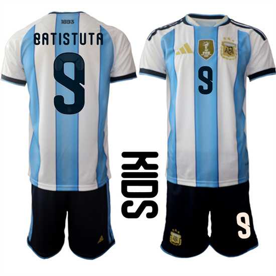 Youth Argentina #9 BATISTUTA National Team FIFA x World Cup 2026 Home White On Field Kids Jersey,We sell and wholesale Youth Argentina #9 BATISTUTA National Team FIFA x World Cup 2026 Home White On Field Kids Jersey on line form chian!